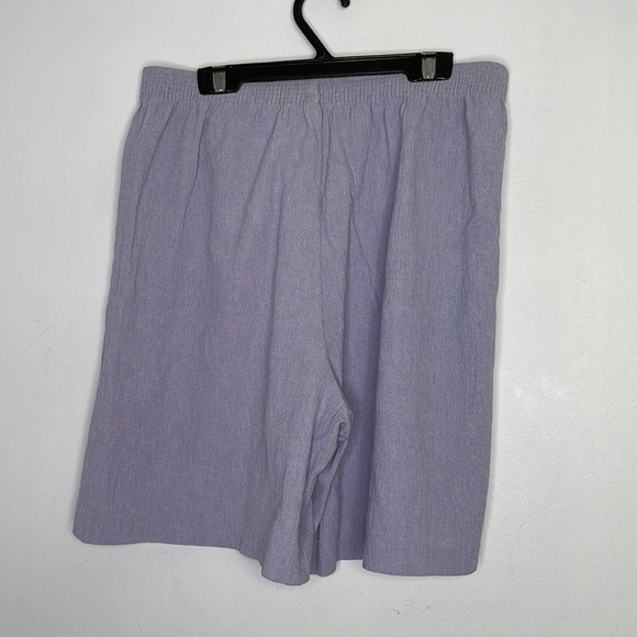 vintage elastic waist crinkle fabric lilac shorts - Picture 5 of 7